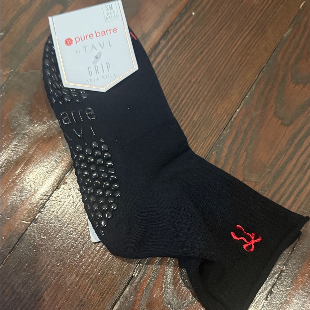 Red Bows! 🎁🎁🎁They are embroidered. Pure Barre Black Grip Socks. Ankle length